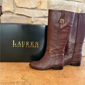 LRL Monica Brown Tall Leather Equestrian Riding Boot Heeled